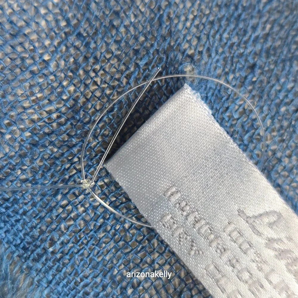 NWOT Linen Scarf Tie Dye Denim Blue & Ivory